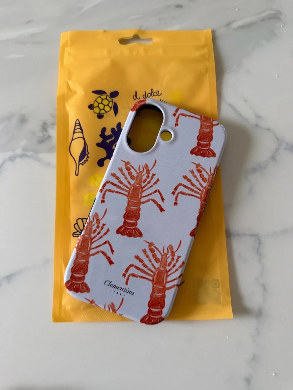 Clementina Italy iPhone 17 Magsafe Lobster Pattern Phone Case